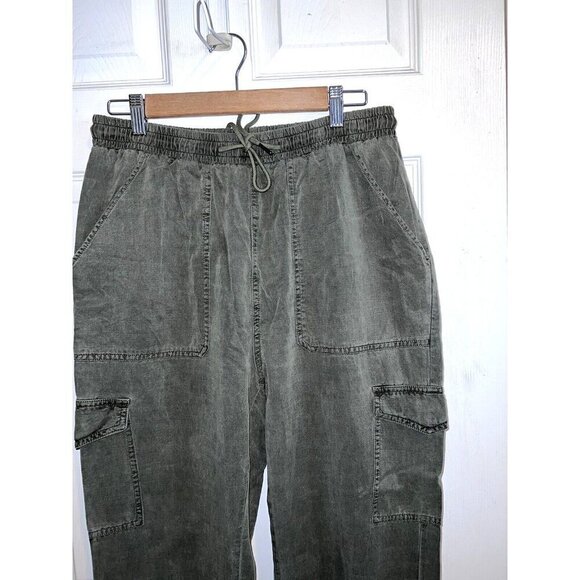 NWT 7 FOR ALL MANKIND Jogger Pants Womens Green Light Wash Drawstring Sz M - Picture 4 of 13